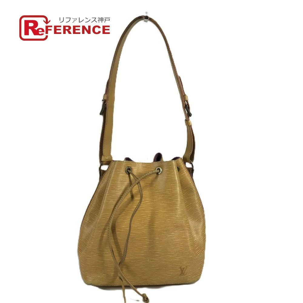 LOUIS VUITTON Epi Bag Drawstring Bucket Handbag Shoulder Leather Tassili Yellow